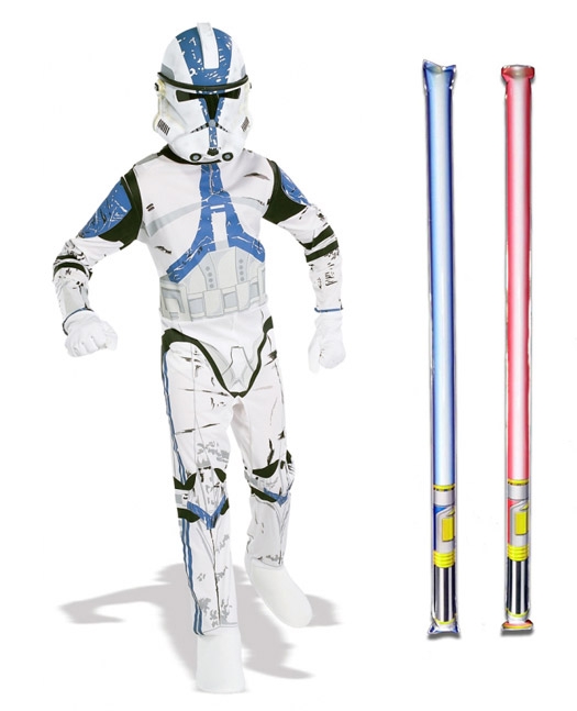 92-128  NEU cooler Schlafanzug Star Wars mit Kapuze Clone Trooper Kostüm Gr 